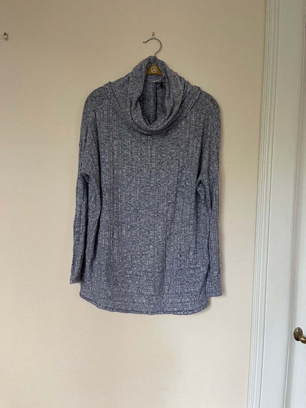 Cozy Gray Cowl Neck Women's Sweater